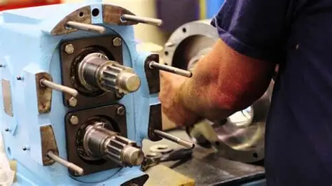 Technician servicing a sanitary positive displacement pump